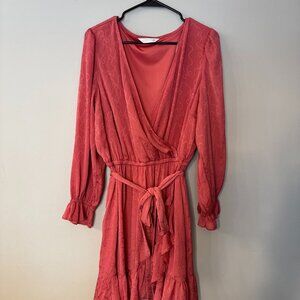 Lauren Conrad floral mini dress with belt. Size XL.